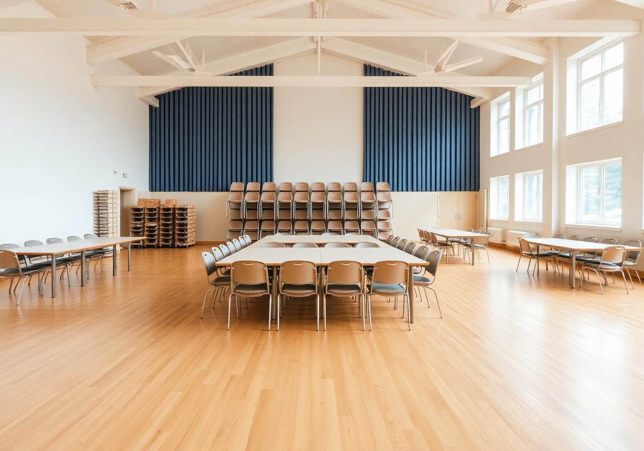 Open community hall ready for use